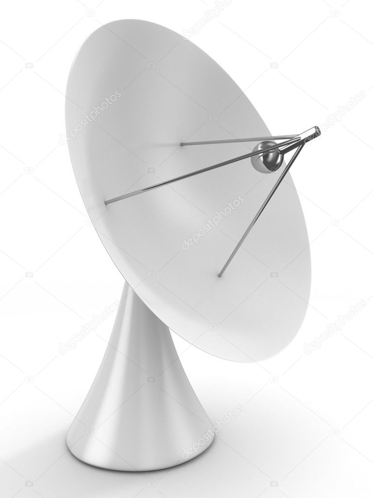 Satellite aerial on white background