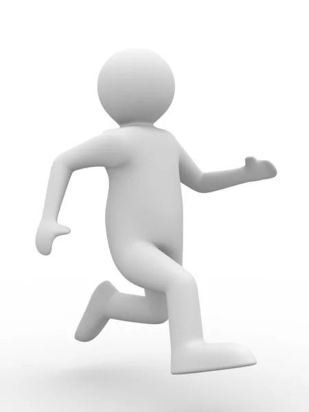 Laufende Person auf weißem Hintergrund — Stockfoto