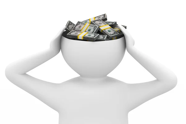 Businessman thinks of money — Stock Photo, Image