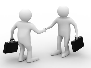 Handshake. Meeting two businessmen clipart