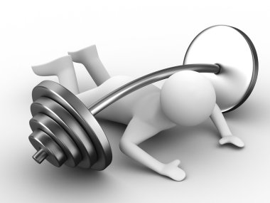 Weight-lifter pressed down barbell clipart