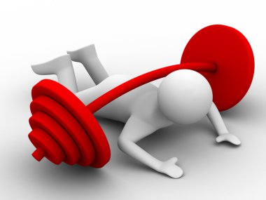 Weight-lifter pressed down barbell clipart