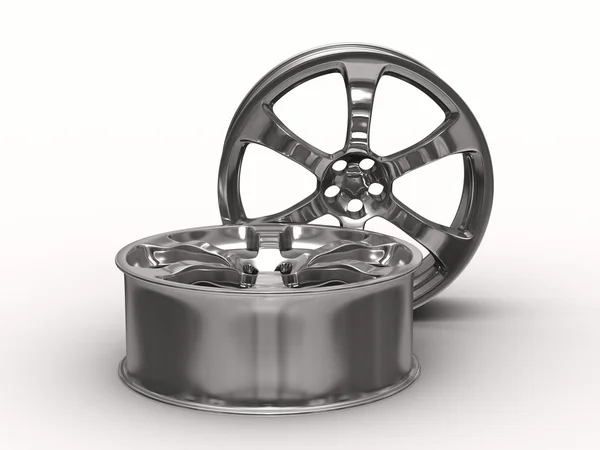 Dos ruedas de disco sobre fondo blanco —  Fotos de Stock
