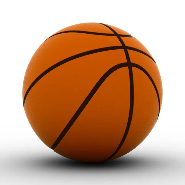 Bola de basquete no fundo branco — Fotografia de Stock
