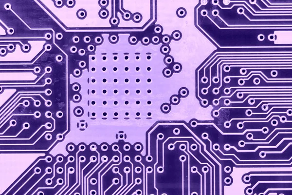 Blue circuit board super close-up