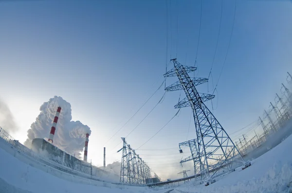 전기 powerlines — 스톡 사진