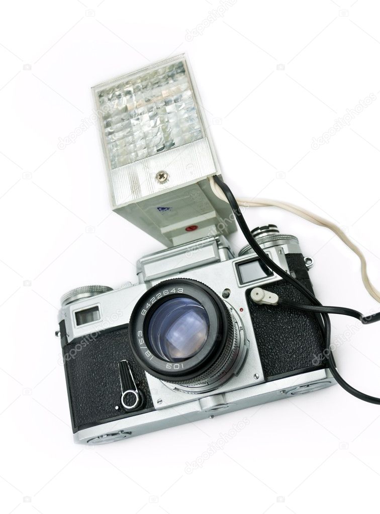 Retro camera with flash