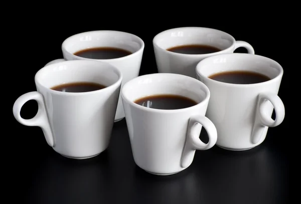 Fem kaffekoppar — Stockfoto