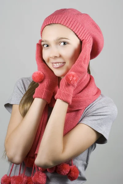Happy girl in winter clothing — Stock Photo, Image