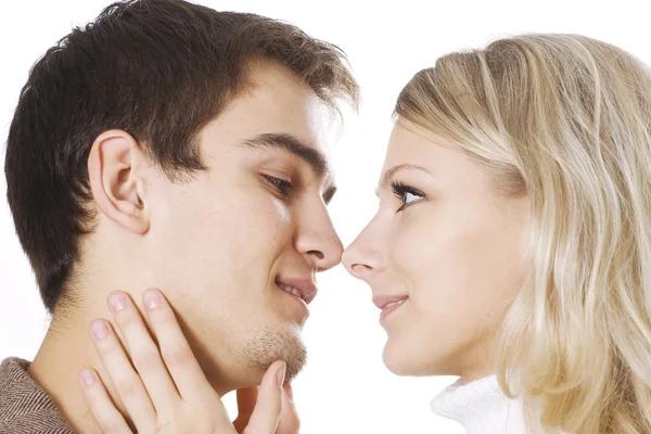 Пара перед поцелуем — стоковое фото