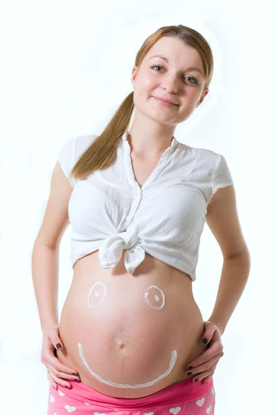 Mosolygó terhes nő — Stock Fotó