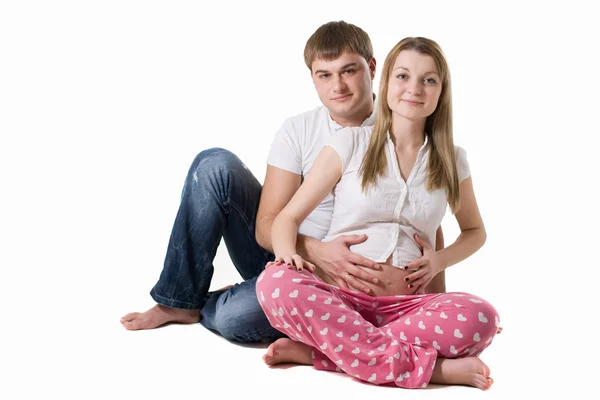 Feliz pareja embarazada —  Fotos de Stock