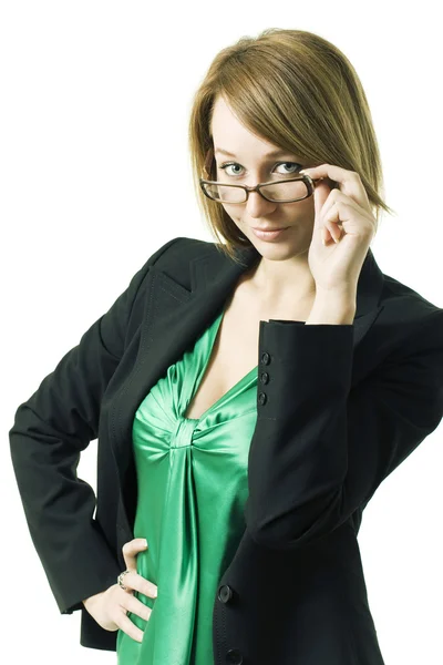 Podnikání žena nosí glasess — Stock fotografie