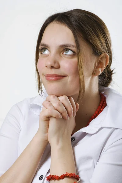Girl with thoughtful expression — Stock Photo, Image