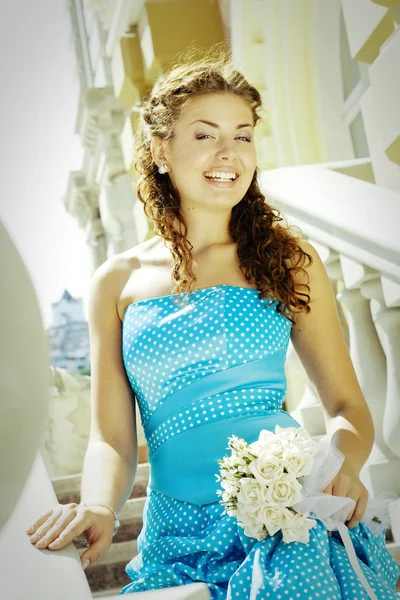 Beautiful laughing bride — Stock Photo, Image