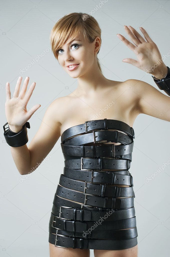 Dress made from leather belts Stock Photo by ©krivenko 1555118