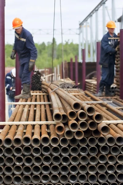 stock image Drilling rig workers