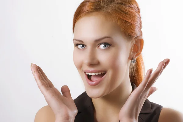Close-up of a surprised woman — Stock Photo, Image