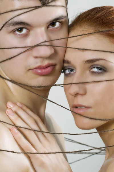 Couple tied together — Stock Photo, Image