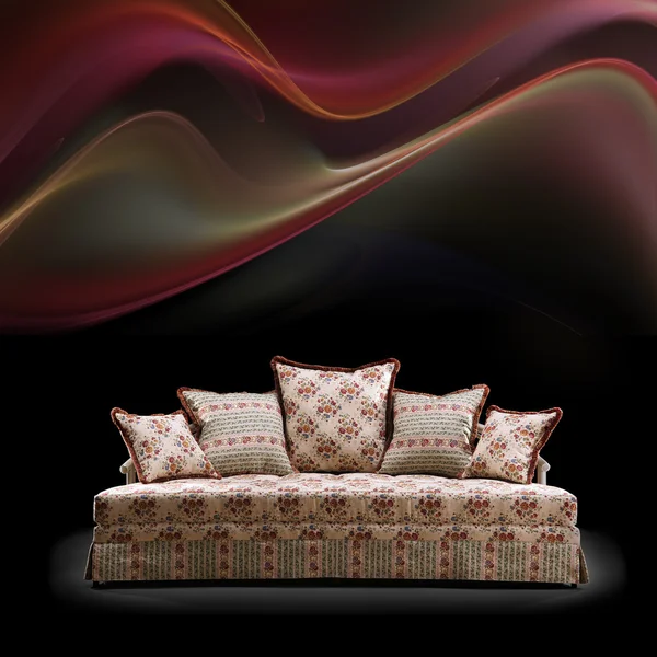 Κομψή σχεδίαση με σύγχρονο καναπέ — Φωτογραφία Αρχείου