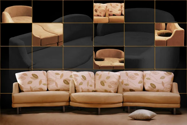 Diseño elegante con sofá moderno —  Fotos de Stock
