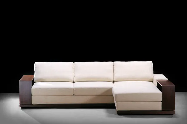 Современный диван на черном — стоковое фото
