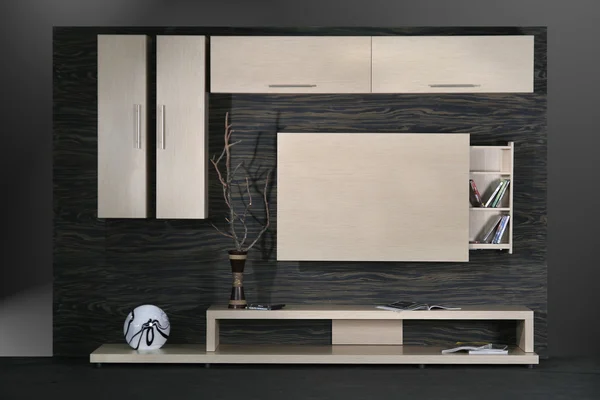 Moderne Möbel auf schwarzem Hintergrund — Stockfoto
