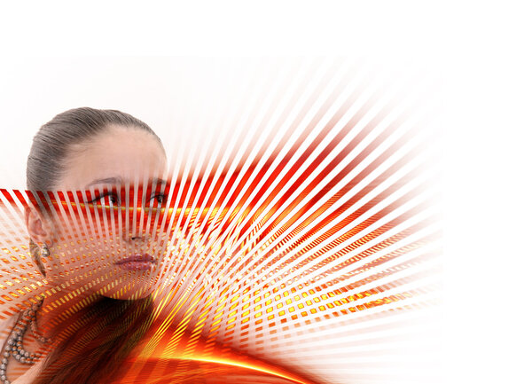 Футуристический дизайн девушки из моды
