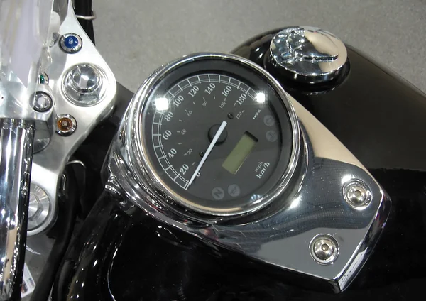 Siyah motosiklet hız göstergesi — Stok fotoğraf