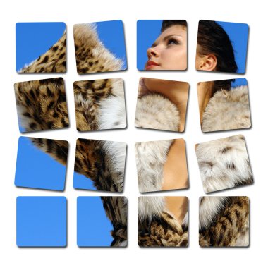 Girl in furs clipart