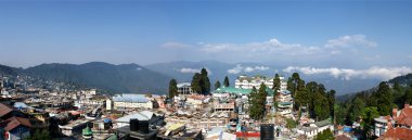 Panoramic photo of Darjeeling, Himalayas clipart