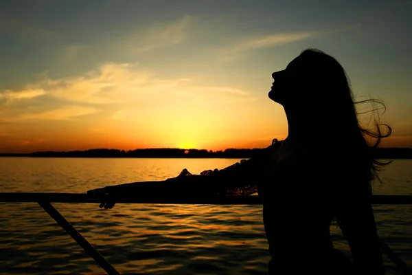 Chica puesta del sol — Foto de Stock