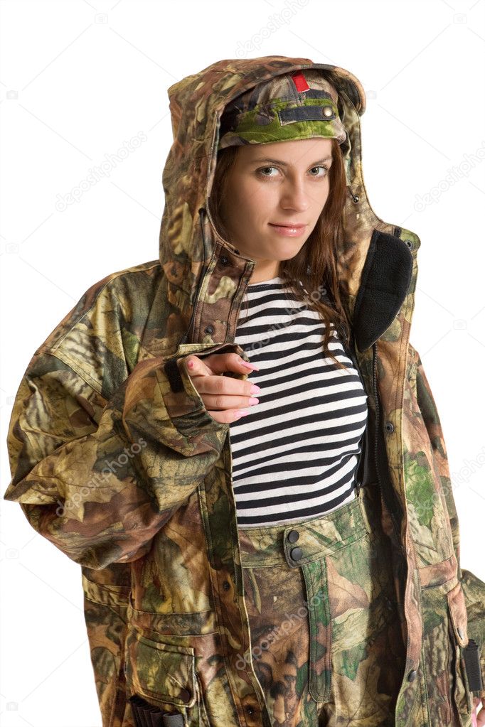 Woman in camouflage