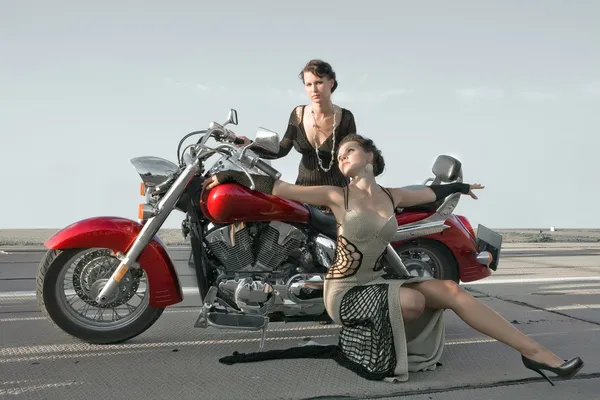 Kırmızı motosiklet — Stok fotoğraf