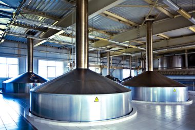 View to steel fermentation vats clipart