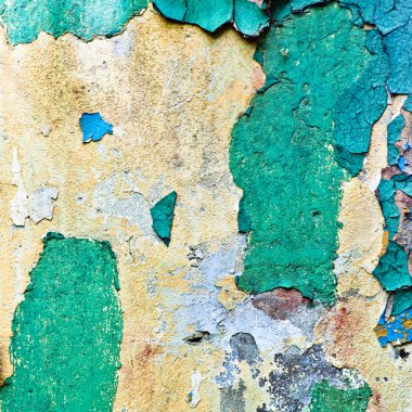 Crop of old multicolours wall (azure, br clipart
