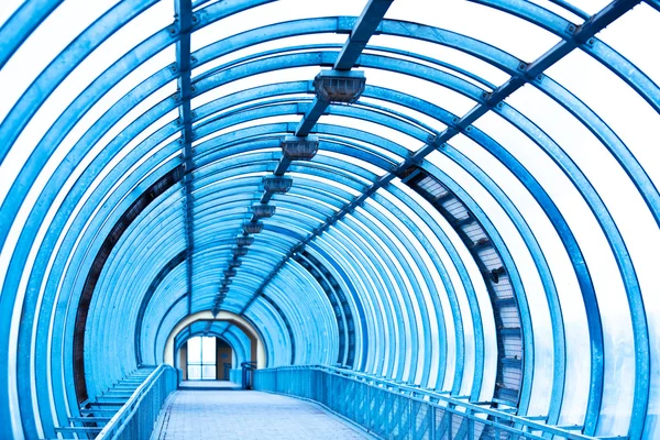 空の青い廊下のインテリア — ストック写真
