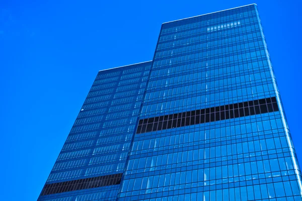 Two blue glass business skyscraper tower — Stock Photo, Image