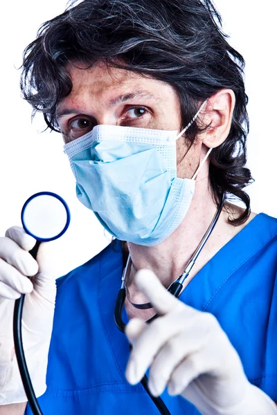 The portrait of adult man - doctor with — Stock Photo, Image
