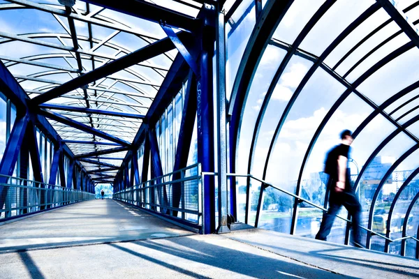 Mavi modern koridor — Stok fotoğraf