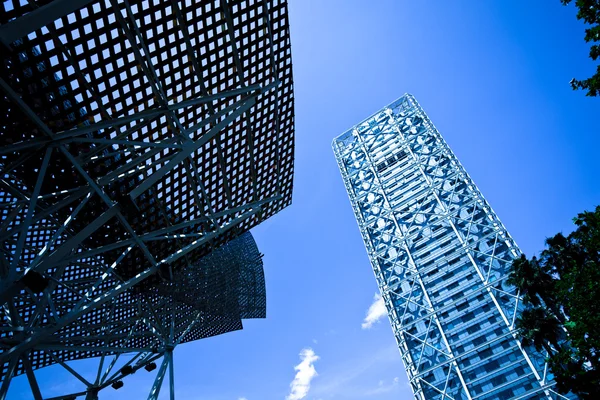 Moderne blauw skyskraper — Stockfoto