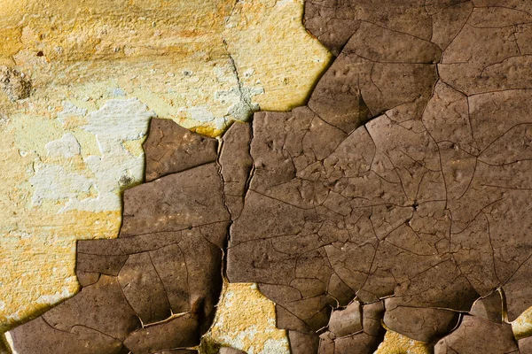 Crop of old multicolours wall (yellow, w — Stock Photo, Image