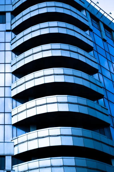 Abstracte gewas van blauwe officier balkons — Stockfoto