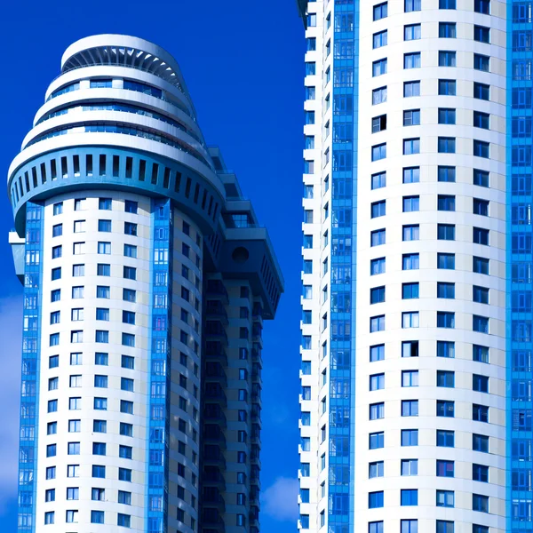 Blue skyscrapers towers — Stock Photo, Image