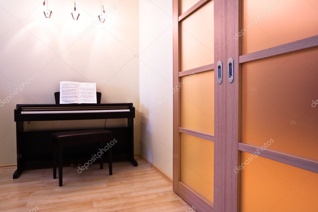Piano in modern room