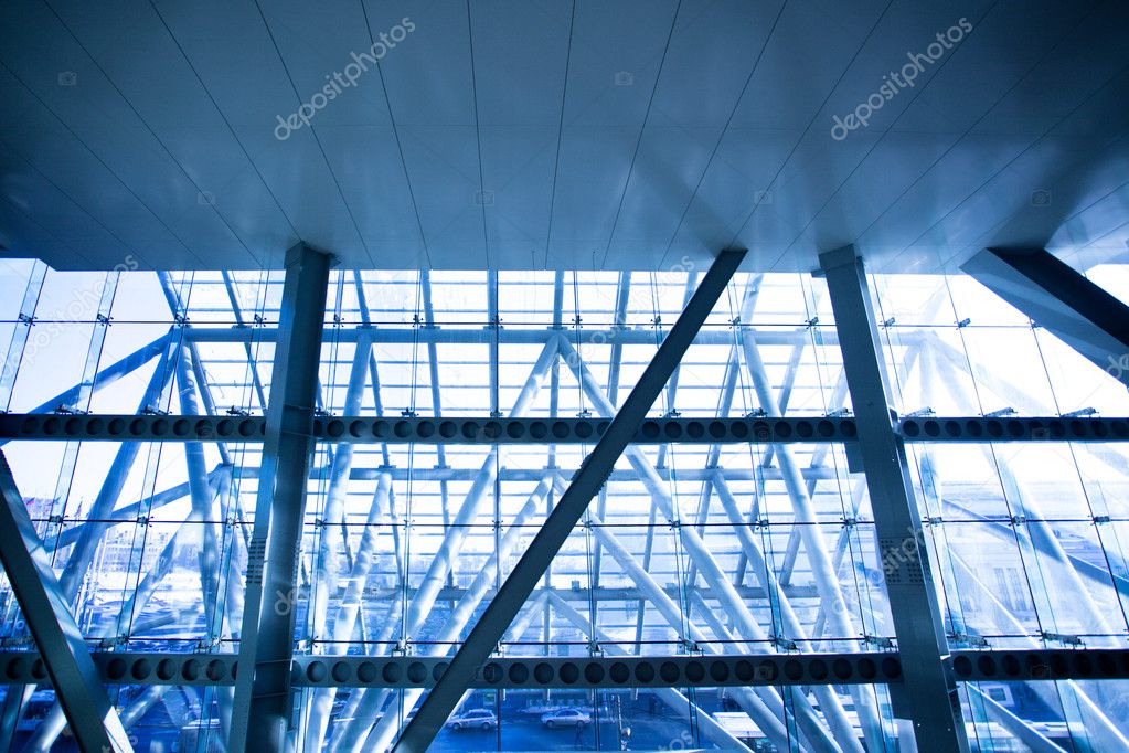 Futuristic business center window