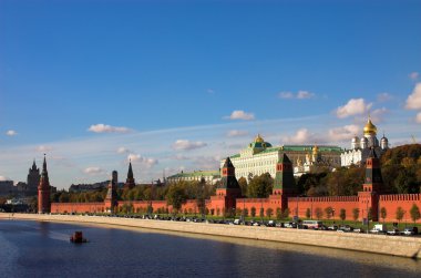 Kremlin wall and Moskva river clipart