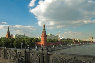 Moscow Kremlin wall and bridge clipart