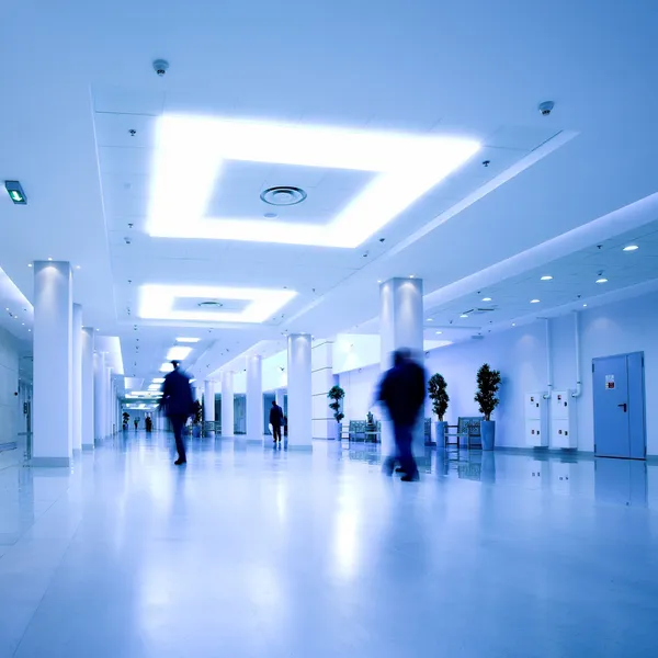 Blå hallen av office centrum — Stockfoto