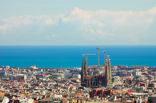 Panorama vanaf barcelona stad — Stockfoto